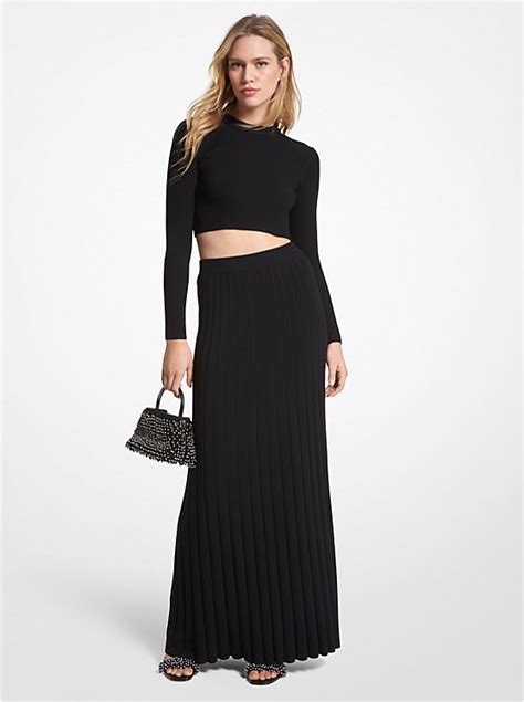 michael kors knit skirt|Ribbed Stretch Knit Midi Skirt .